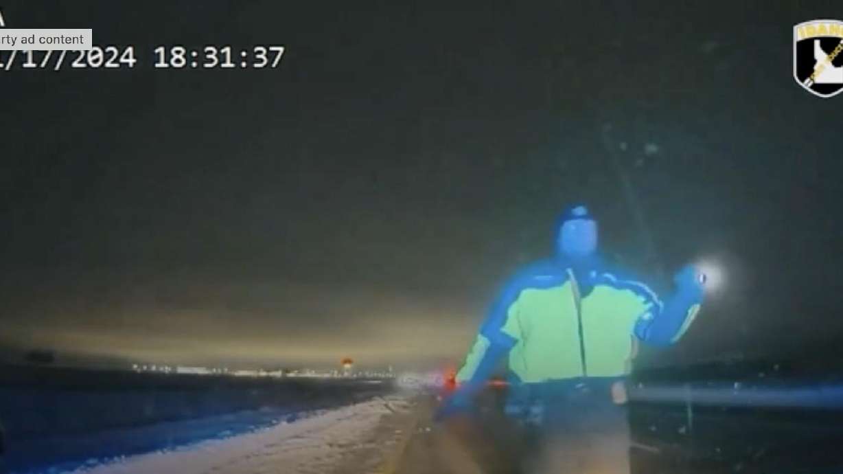 Harrowing video released from Idaho State Police this week shows a trooper running for his life as a semitruck comes barreling toward him.