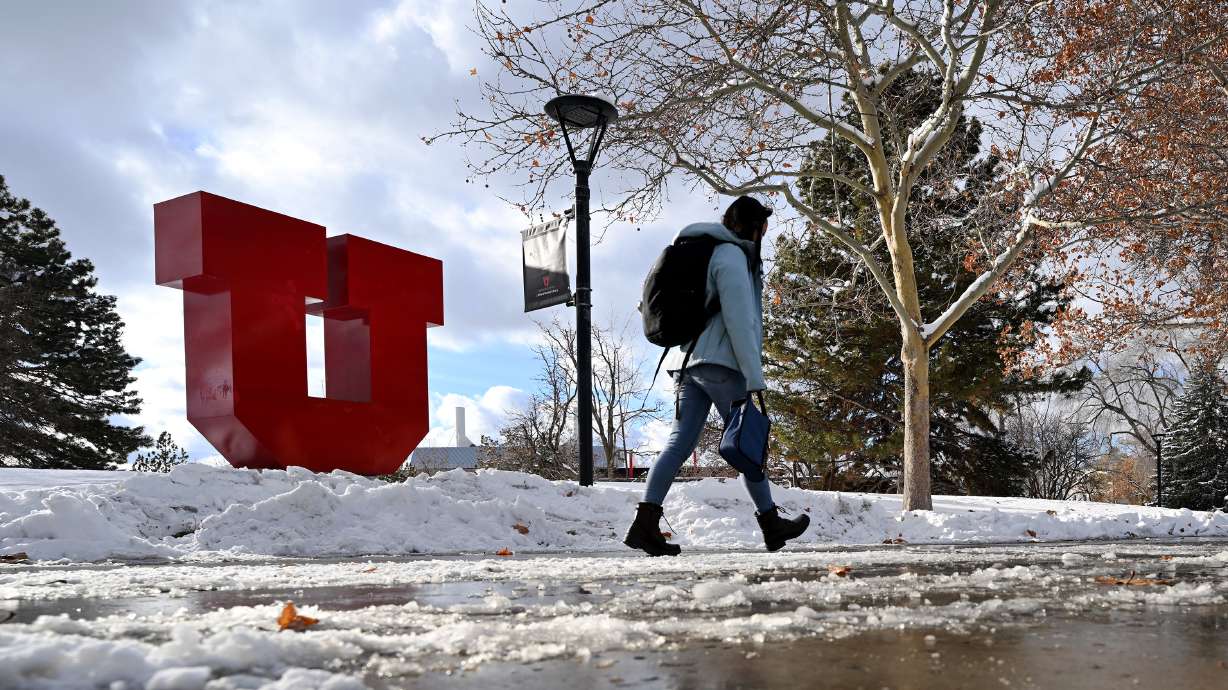 The University of Utah has created an advisory body to aid with Latino recruitment and retention, the Latinx Advisory Council. In this Jan. 8, photo, a student walks on the U. campus in Salt Lake City.