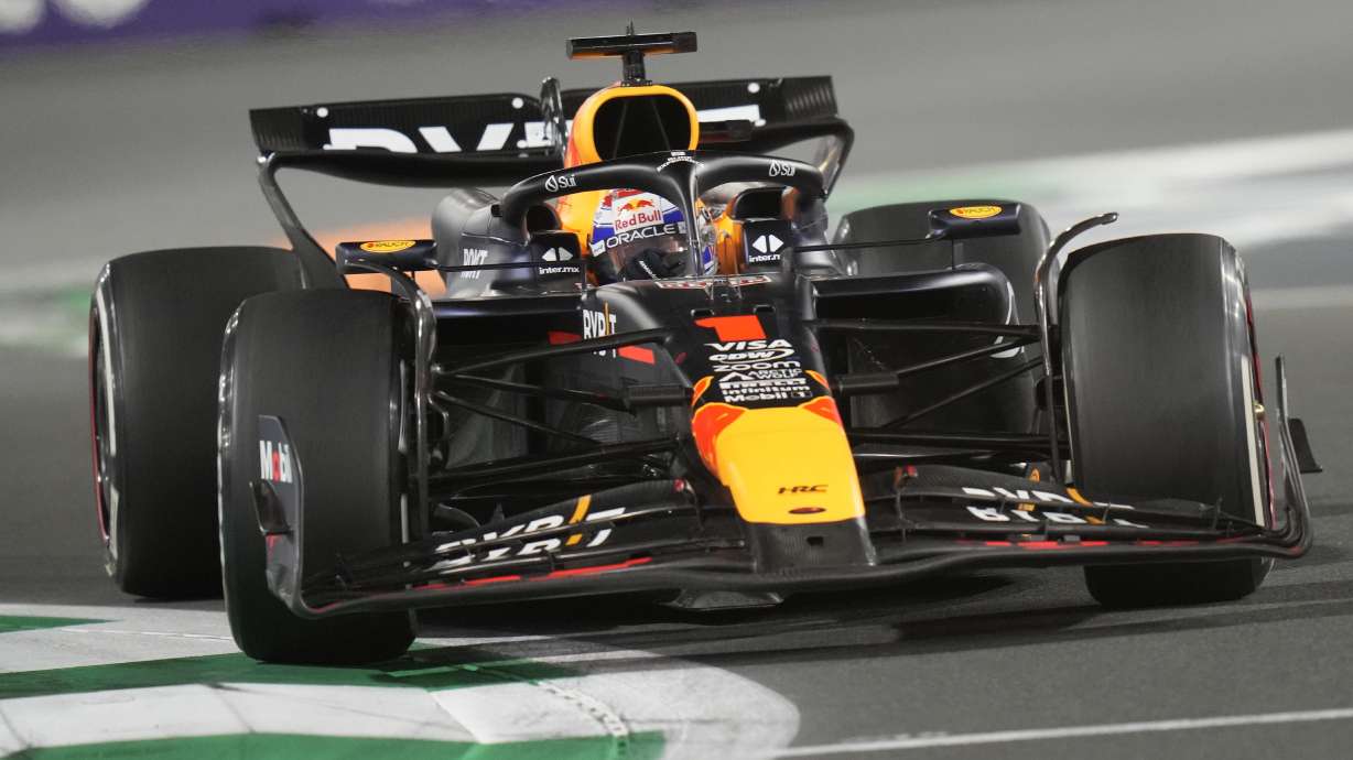 Red Bull driver Max Verstappen of the Netherlands steers his car during the Formula One Saudi Arabian Grand Prix at the Jeddah Corniche Circuit, in Jedda, Saudi Arabia, Saturday, March 9, 2024.