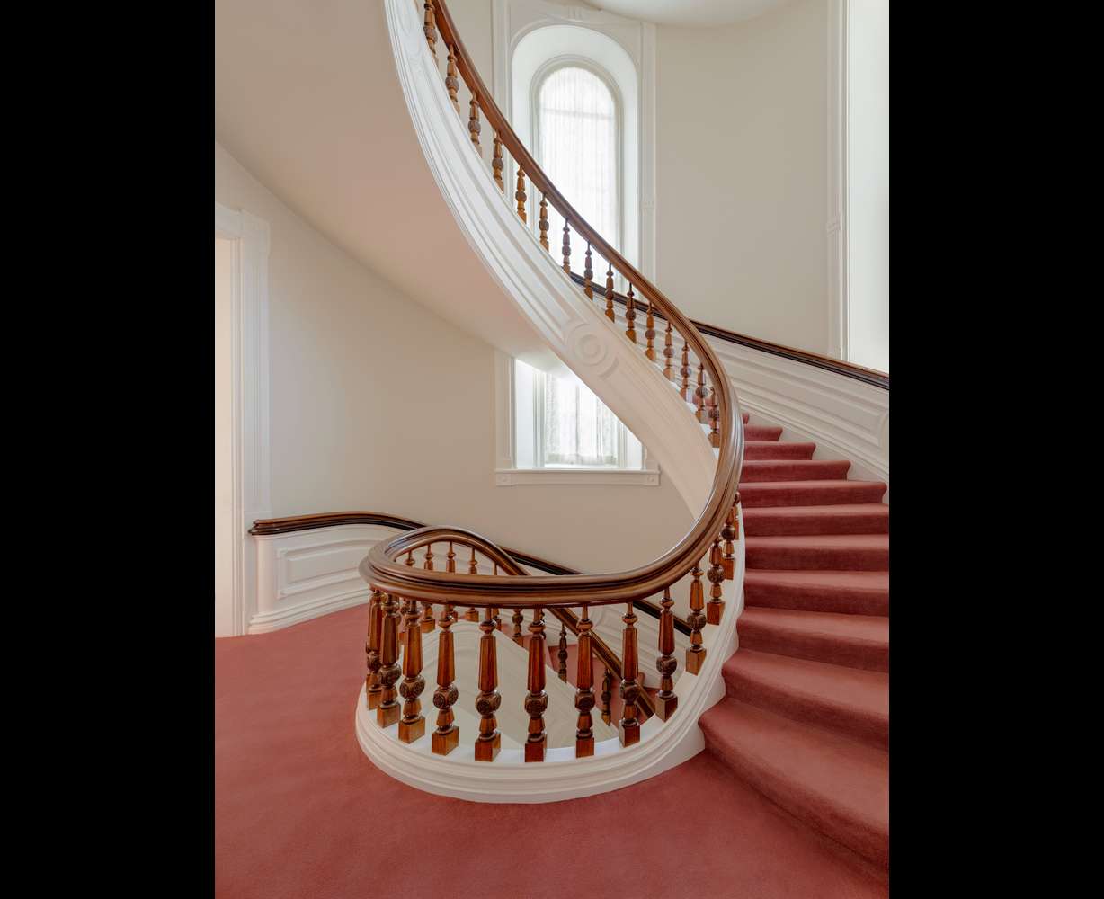 The spiral staircase inside the Manti Utah Temple. The temple is opening for public tours this week after being closed for over two years for renovations.