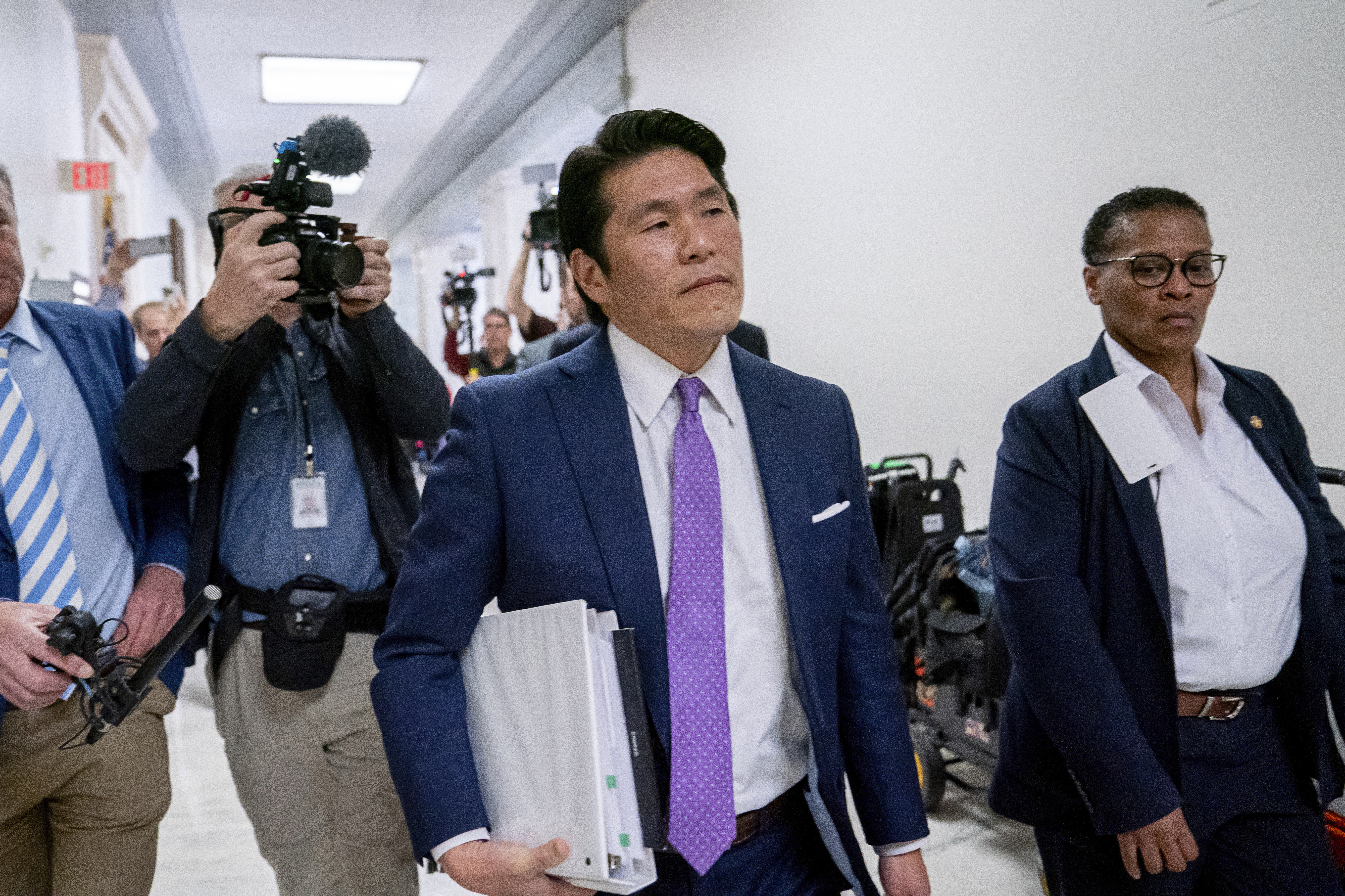 Special Counsel Robert Hur arrives ahead of a hearing of the House Judiciary Committee in the Rayburn House Office Building on Capitol Hill in Washington, Tuesday.