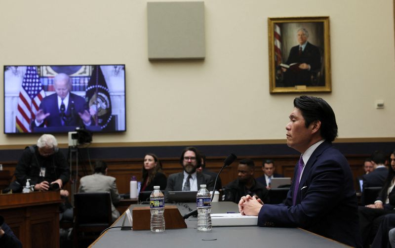 Special Counsel Robert Hur is seated to testify before a House Judiciary Committee hearing on his inquiry into President Biden's handling of classified documents, on Capitol Hill in Washington, Tuesday.