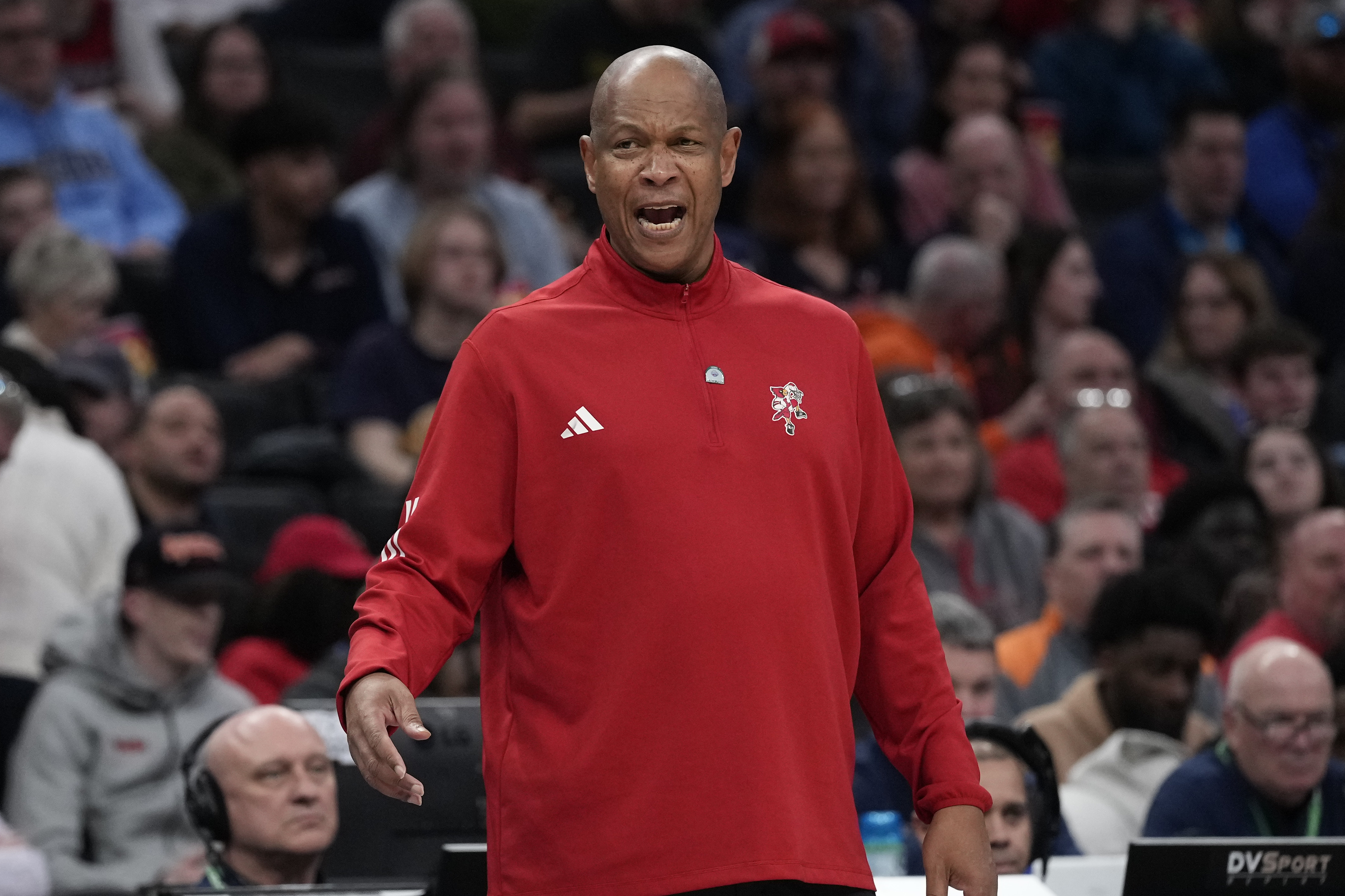 Louisville head coach Kenny Payne during the first half of the Atlantic Coast Conference NCAA college basketball tournament game against North Carolina State, Tuesday, March 12, 2024, in Washington.