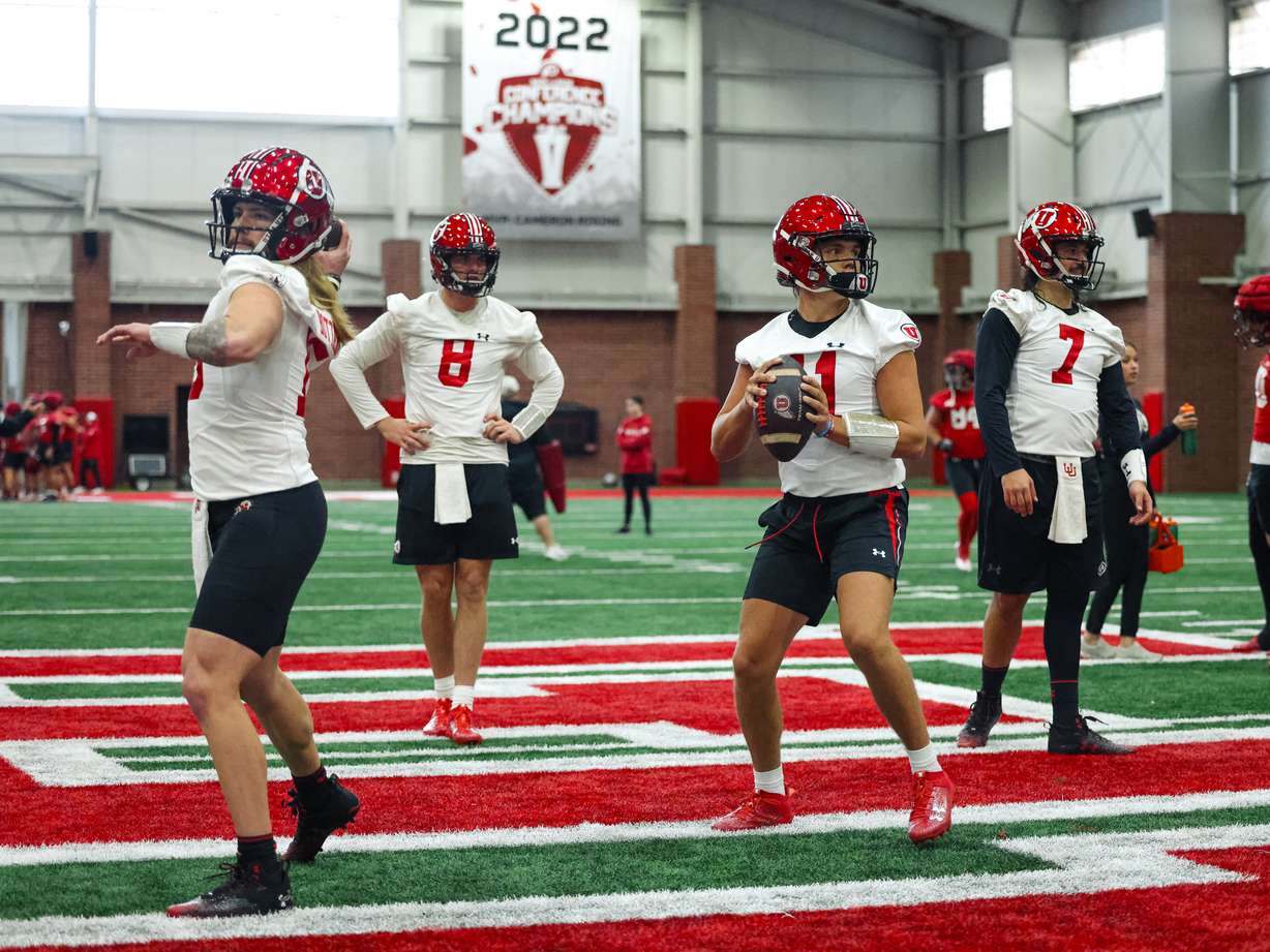 Utah Utes football spring ball at Spence and Cleone Eccles Football Center in Salt Lake City on March 12, 2024.