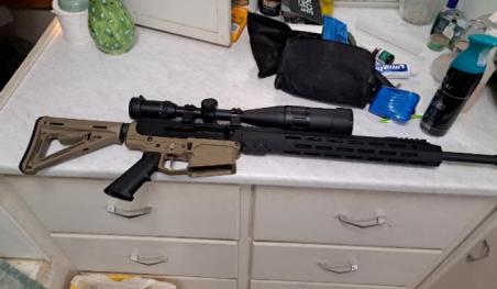 Screenshot of AR-15 style rifle that was seized during 2022 investigation of 65-year-old Joseph Charles Gardner, who was later charged with felon in possession of a firearm and ammunition and is sentenced to serve time in federal prison.