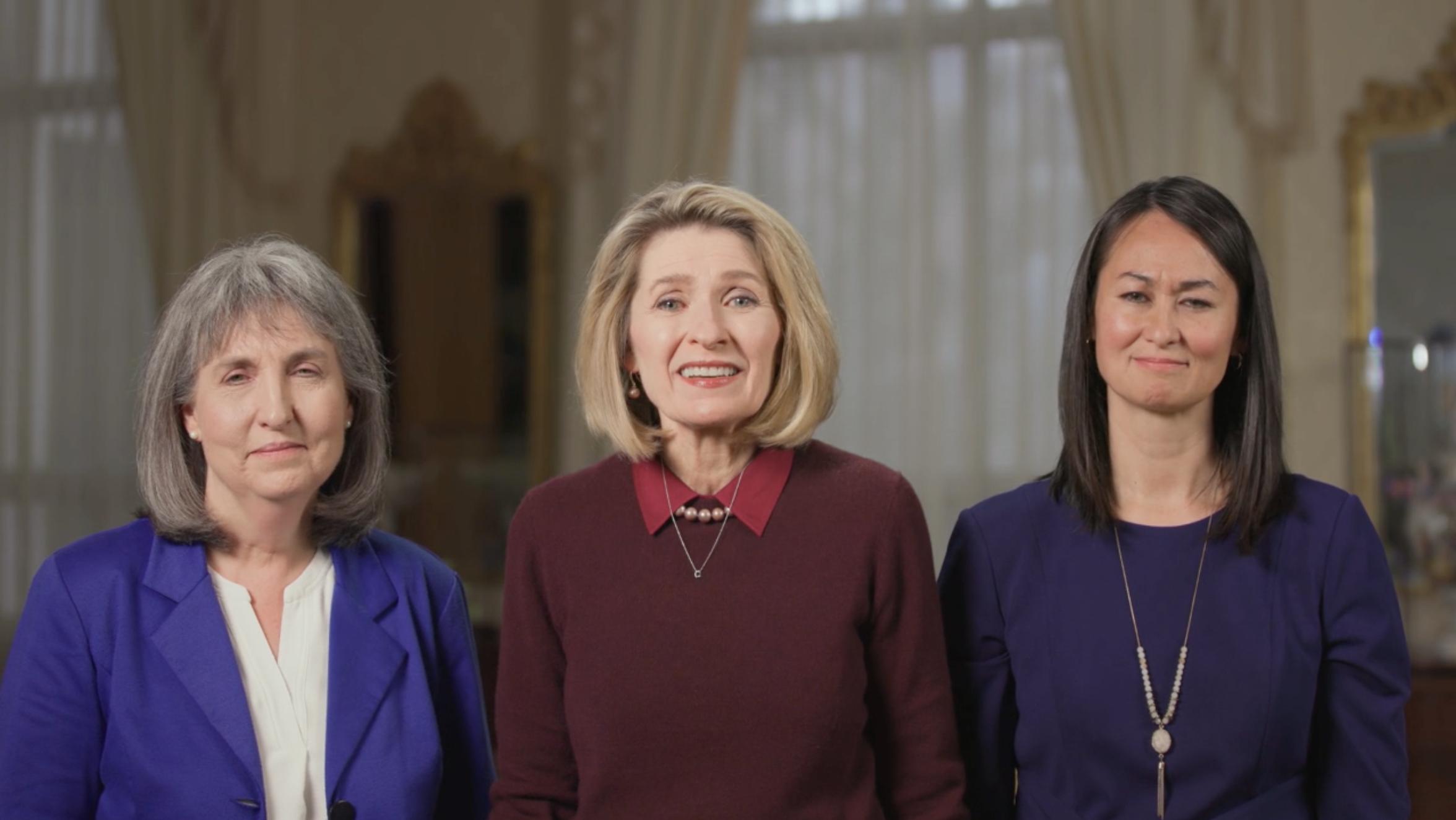 The Relief Society presidency of The Church of Jesus Christ of Latter-day Saints spoke to women around the world in a prerecorded devotional on Sunday.