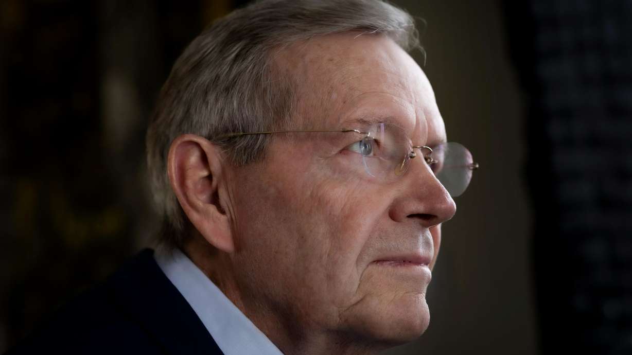 Former Utah Gov. Mike Leavitt is photographed in Salt Lake City on Friday, March 15.