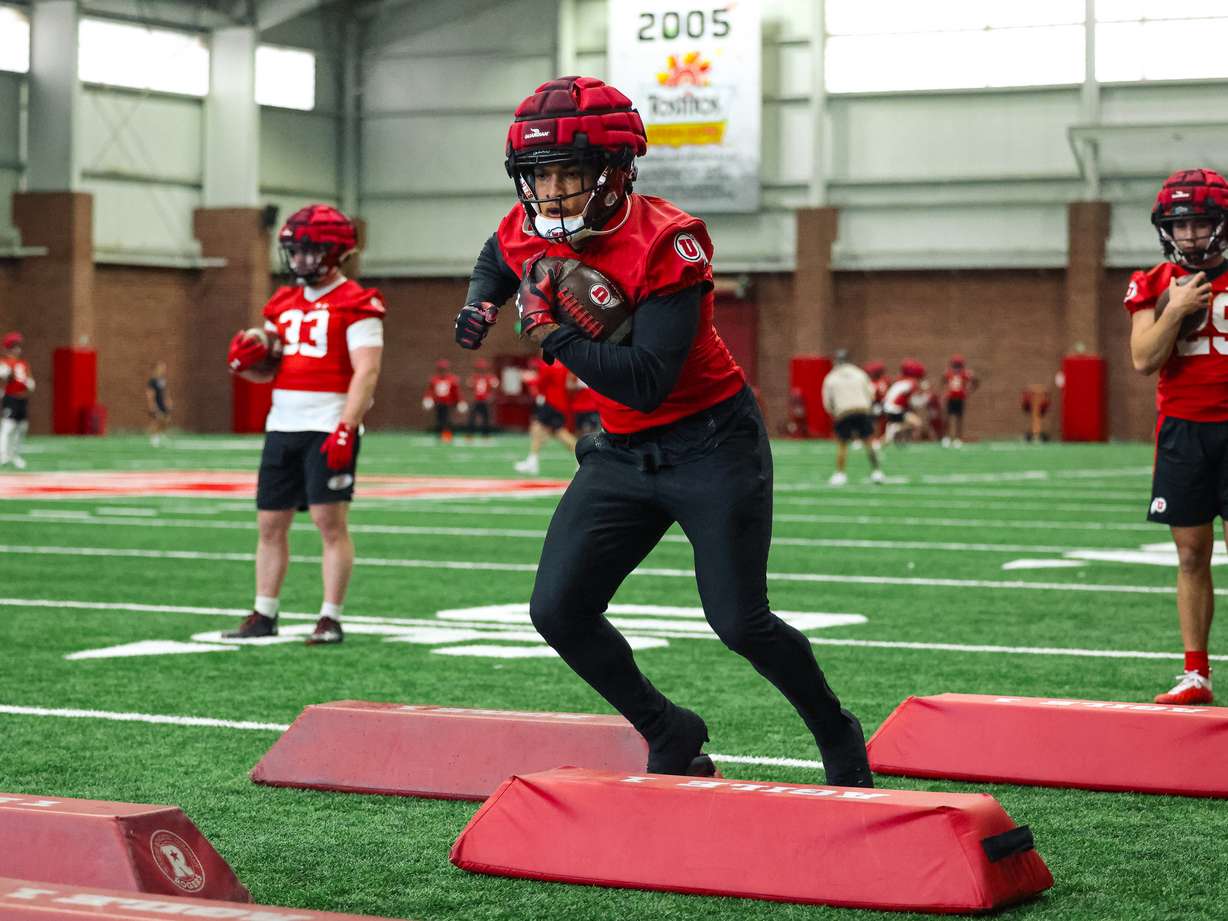 Running back Micah Bernard goes through drills during the first day of spring camp.