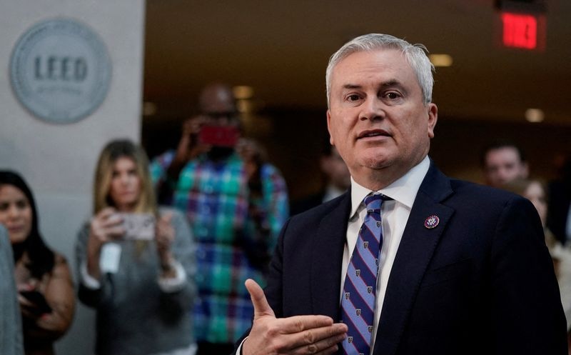 U.S. Rep. James Comer, R-Kentucky, chairman of the House Oversight Committee, in Washington, Feb. 28. Republicans in the U.S. House of Representatives will question two former associates of Hunter Biden on Wednesday.