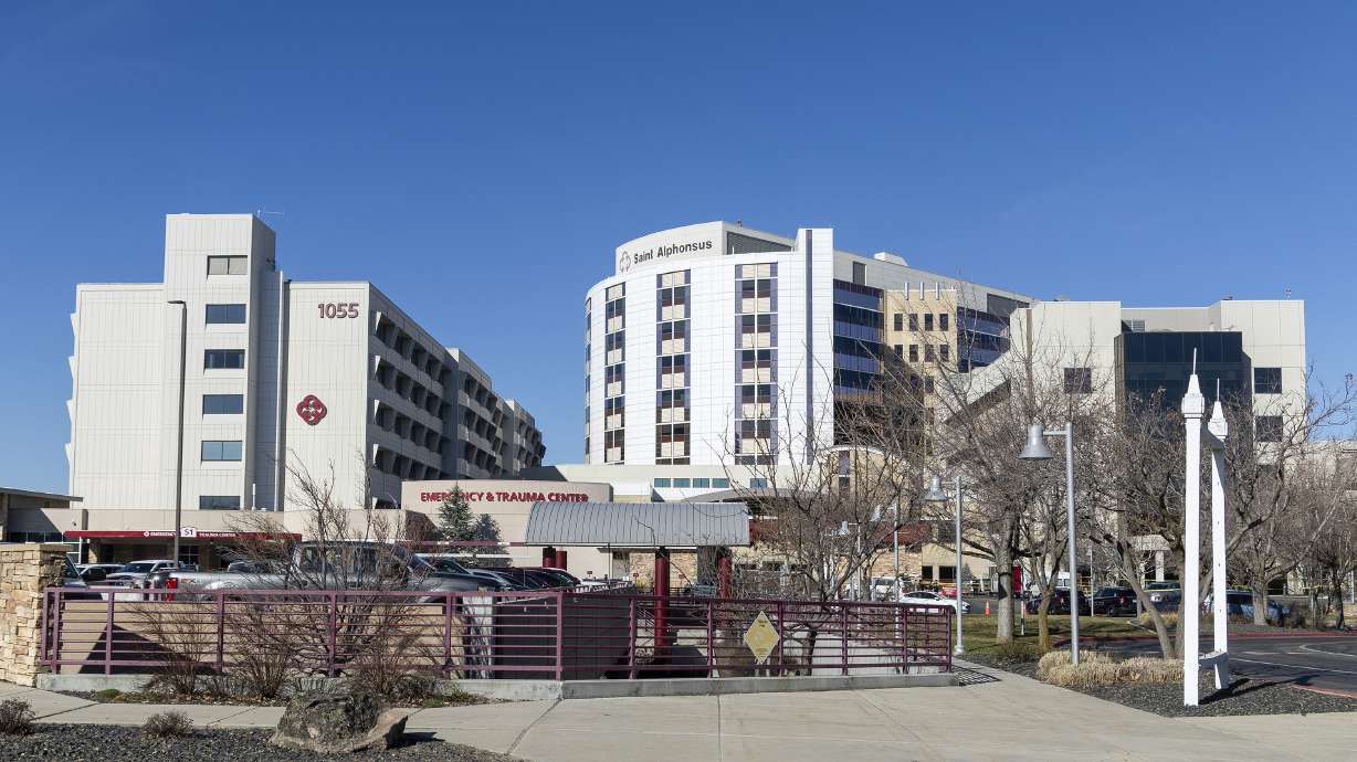 Saint Alphonsus Regional Medical Center in Boise is shown on Wednesday. Three Idaho corrections officers were shot as a suspect staged a brazen attack to break a prison inmate out of the Boise hospital.