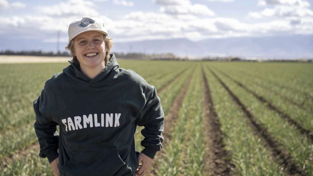 This 2022 photo shows Kate Nelson in Bakersfield, Calif., after attending a Farmlink Project food delivery to support the farmer community. Farmlink Project is one of numerous nonprofits established by Gen Z founders during the COVID-19 pandemic.