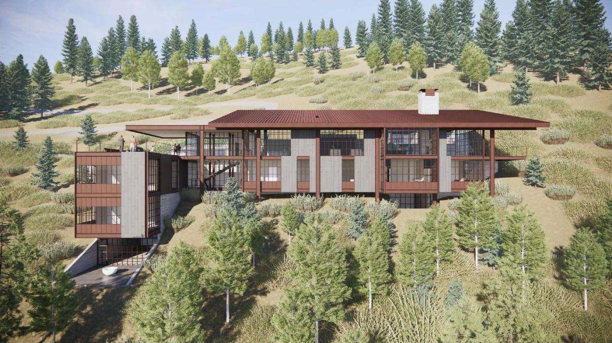 A rendering of the proposed new residence of Matthew and Tatiana Prince, which has been appealed by neighbors after initial approval.