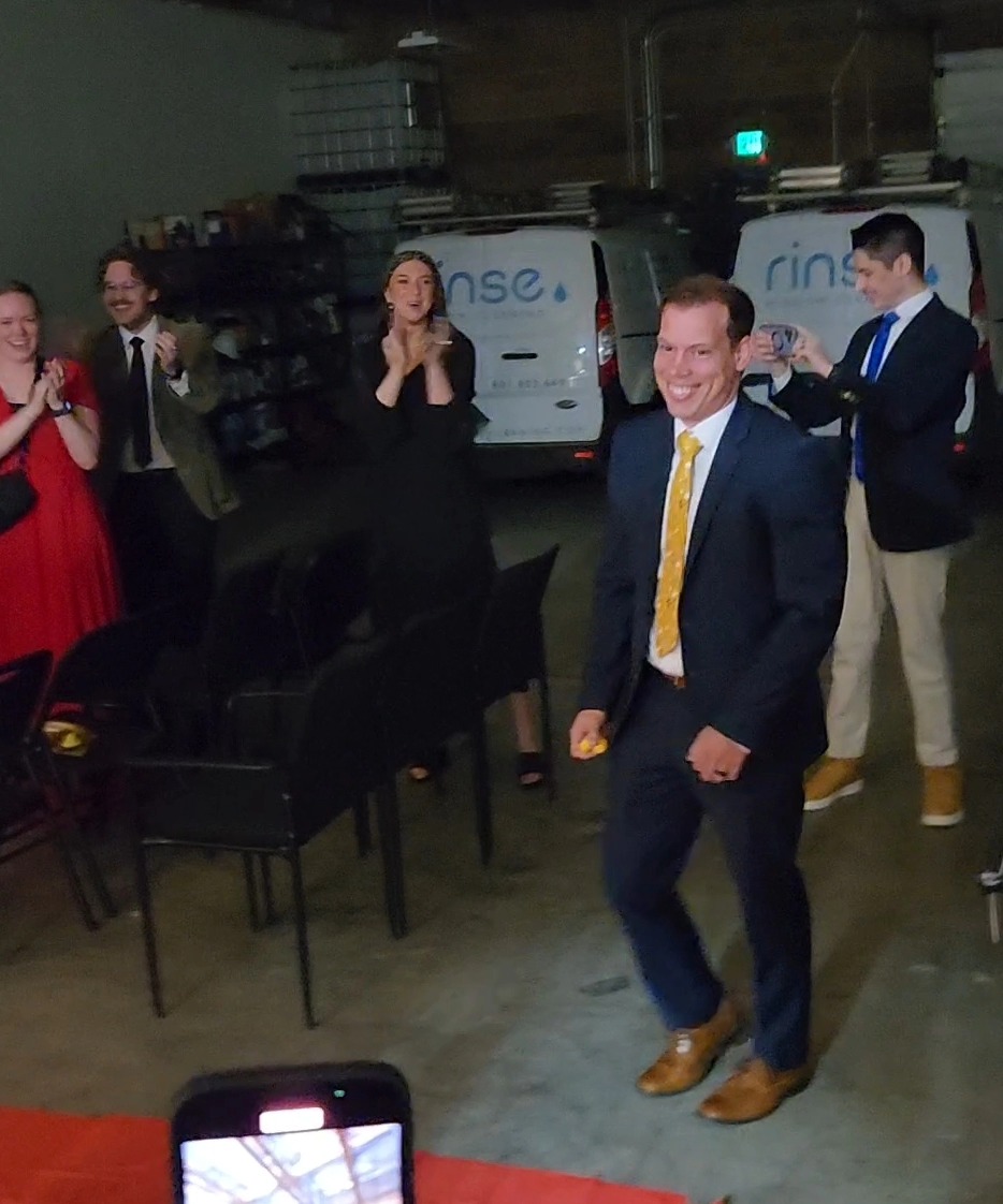 Attendees clap for surprise guest Ty Nelson at a movie premiere in Orem on March 13.