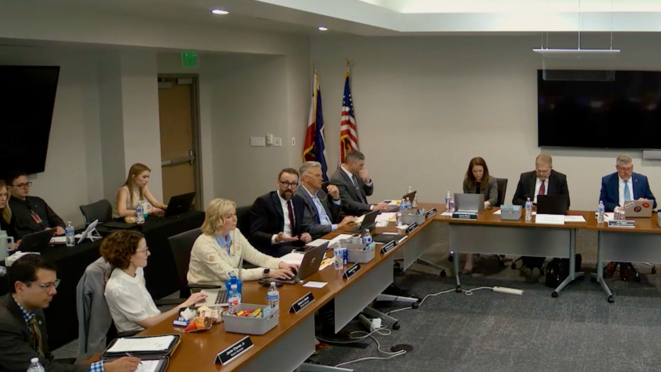 The Utah Board of Higher Education met Thursday to discuss the implementation of HB261, which dismantles diversity programs at public universities. Commissioner Geoffrey Landward, with the beard, addresses the group.