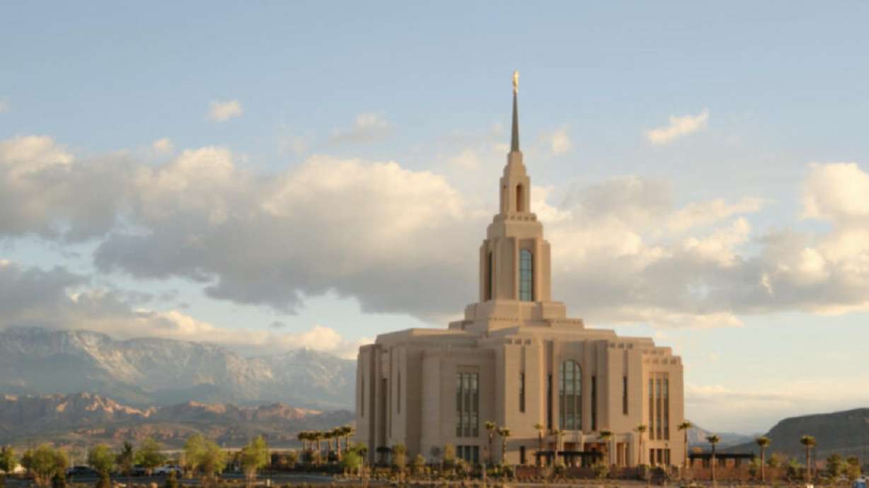 The Red Cliffs Utah Temple is pictured on the day of its dedication, Sunday. The Red Cliffs Utah Temple was dedicated nearly four years after construction of the temple began.