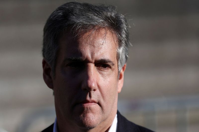 Former attorney for former U.S. President Donald Trump, Michael Cohen, looks on after attending the Trump Organization civil fraud trial, outside New York State Supreme Court in the Manhattan borough of New York City, U.S., Oct. 25, 2023.