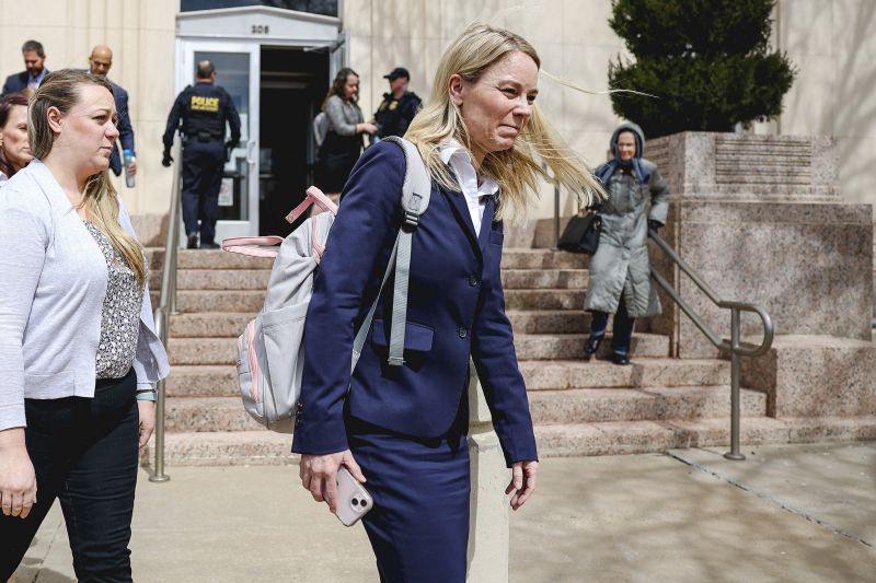 Erin Hawley, with Alliance Defending Freedom, exits the federal courthouse on March 15, 2023, in Amarillo, Texas. The Supreme Court will again wade into the fractious issue of abortion when it hears arguments Tuesday over mifepristone, a medication used in the most common way to end a pregnancy. Hawley, who is married to Sen. Josh Hawley, R-Mo., is representing the abortion opponents at the Supreme Court.