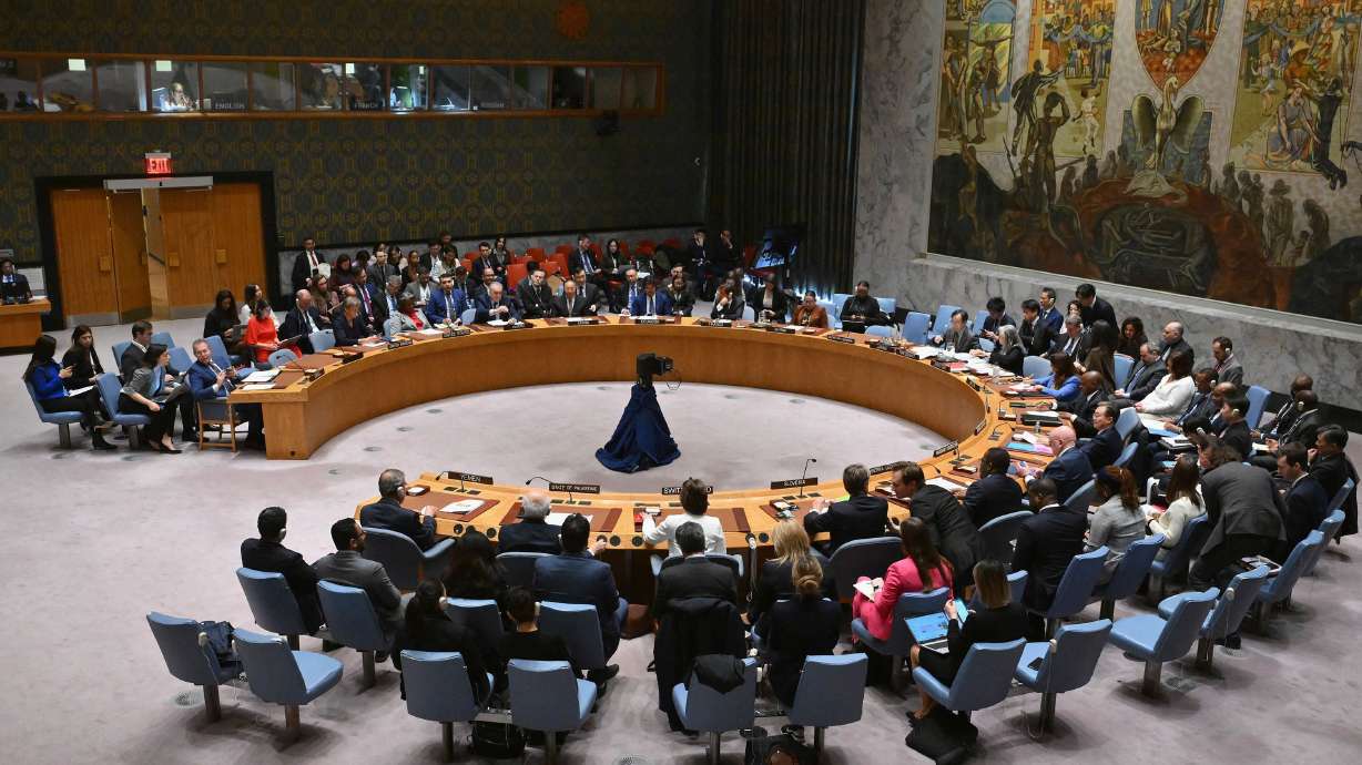 The United Nations Security Council meets at the UN headquarters in New York on Monday. The council passed a resolution Monday calling for an immediate cease-fire in Gaza.