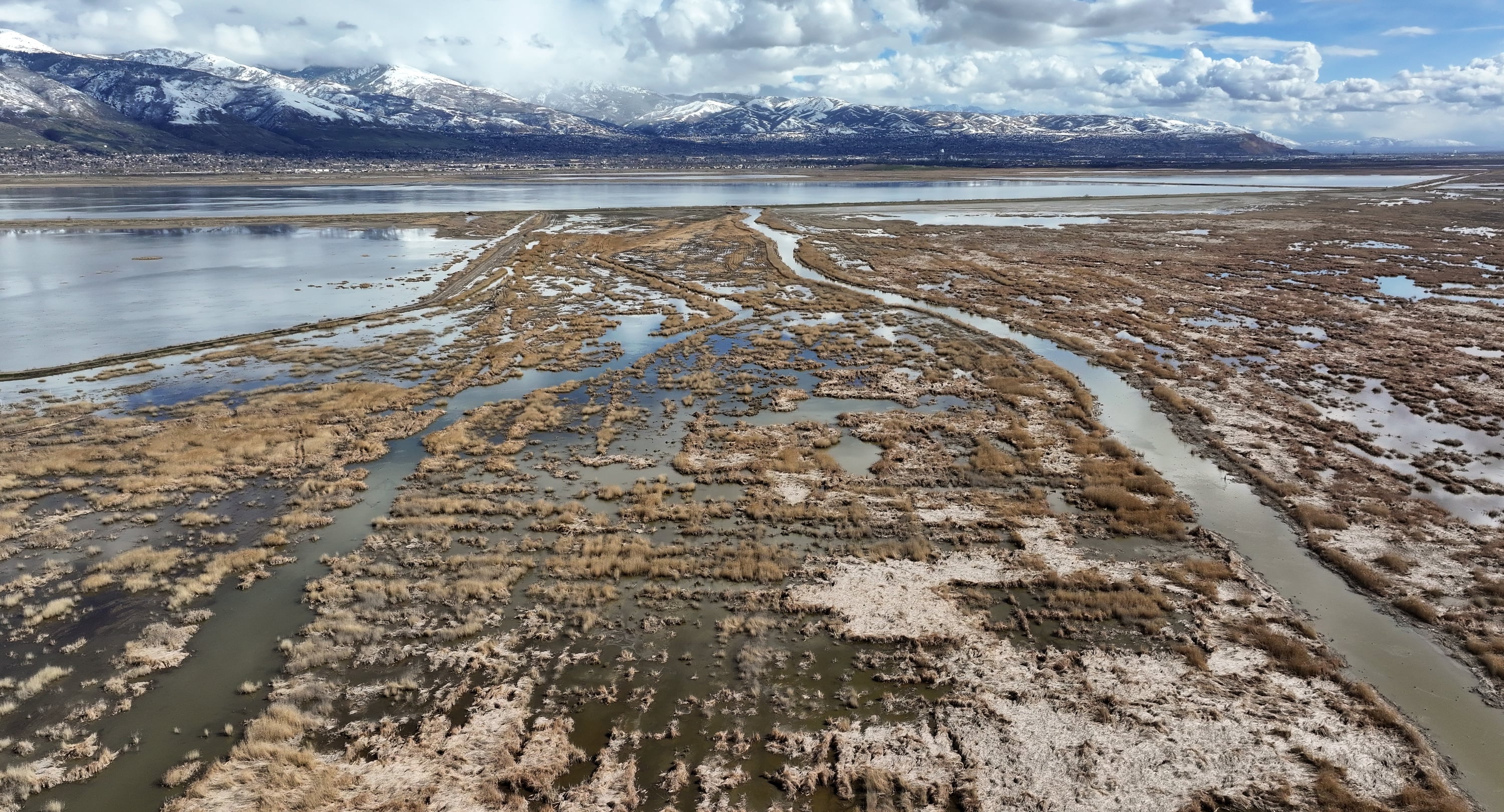 Farmington Bay is pictured in Davis County on Monday.