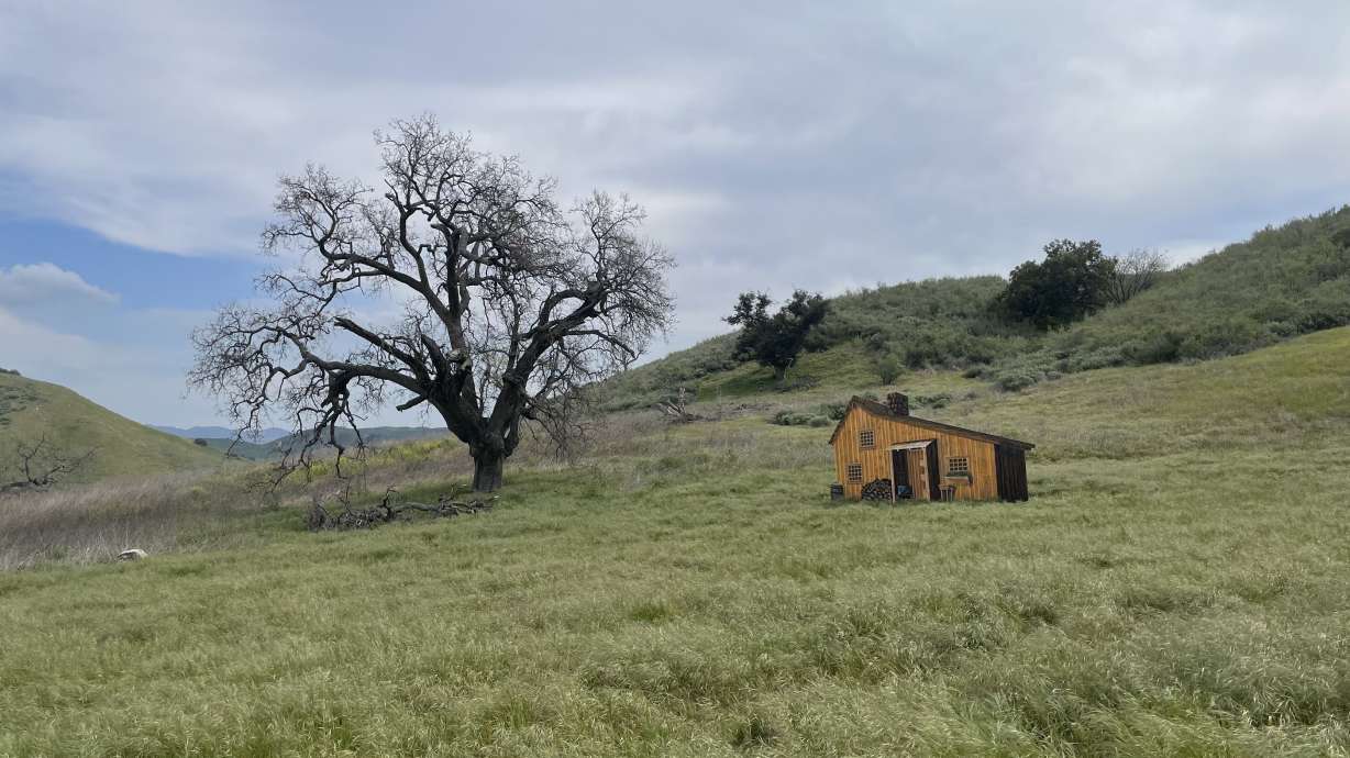 A mock-up of the Ingalls home from "Little House on the Prairie" during a 50th anniversary reunion in Simi Valley, Calif., on March 22.