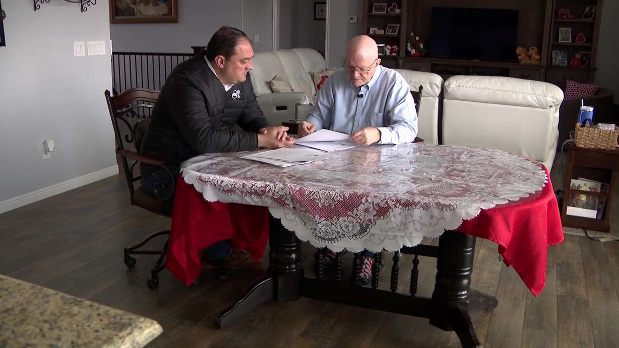 KSL’s Matt Gephardt meeting with Denis Hawkins about his rental car issue.