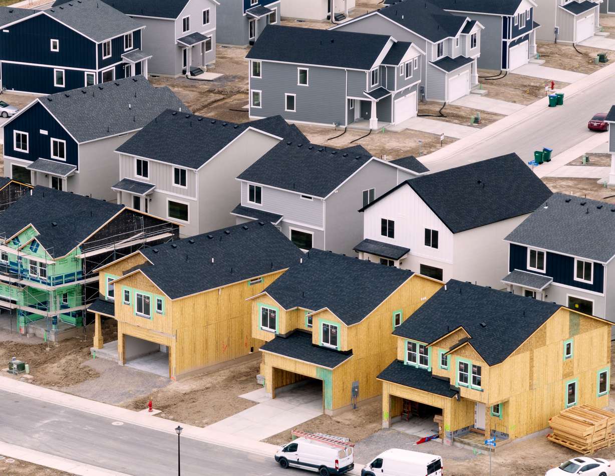 New homes in the Cold Spring Ranch community are pictured in Lehi on Thursday.