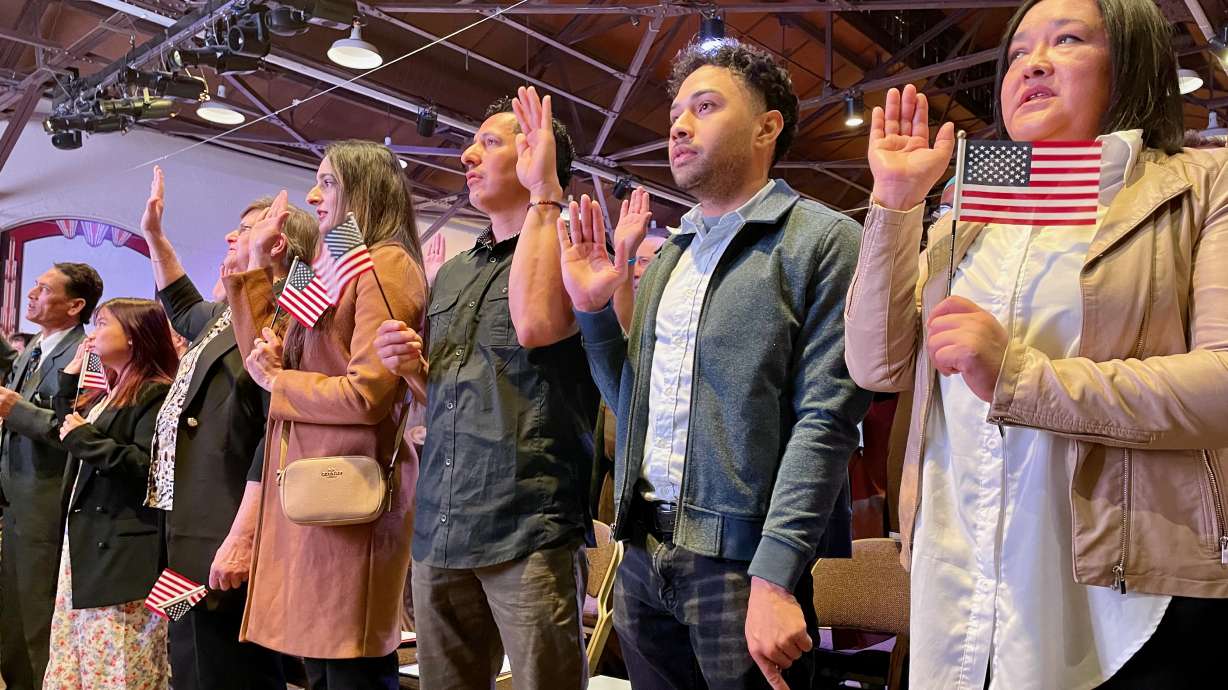 A contingent of 126 immigrants from 38 countries took the oath to become U.S. citizens at a naturalization ceremony Thursday in Ogden.