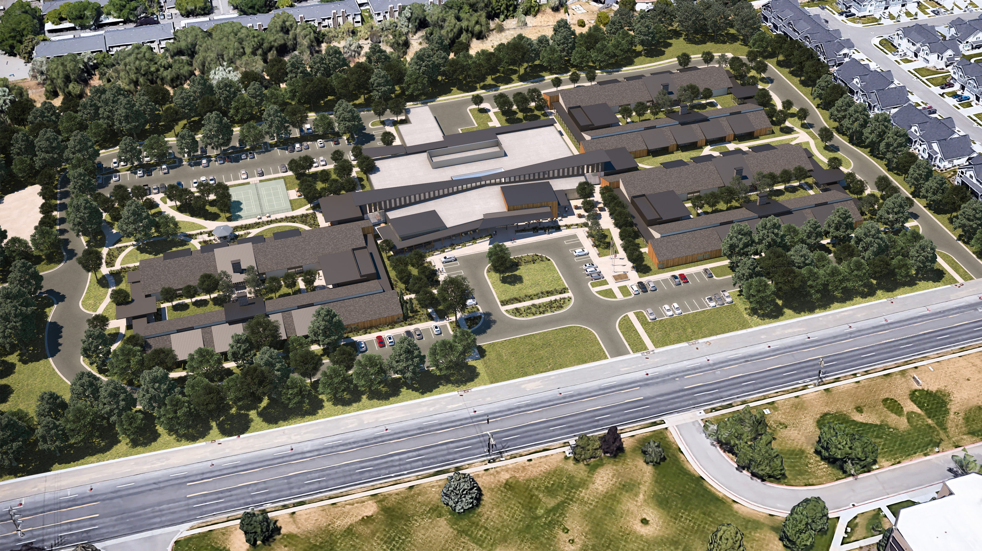 Rendering of a proposed new long-term care facility for veterans in Salt Lake City. The project was pushed over budget by a combination of inflation and new requirements from the Build America, Buy America Act act passed in November 2021.