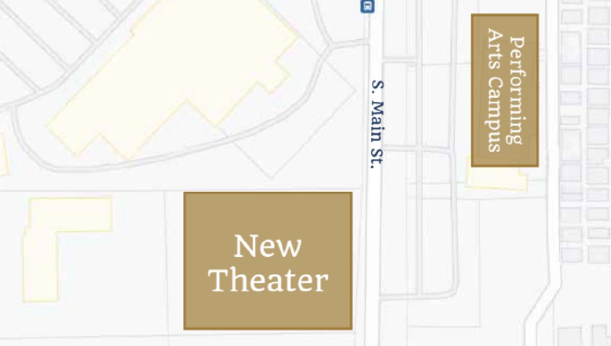 Locations for the new St. George Musical Theater building and the repurposed Cinema 6 are pictured. The St. George Musical Theater is expanding its footprint in St. George through the construction of new and improved theater and renovation of an old movie theater that will be home to a Performing Arts Campus.