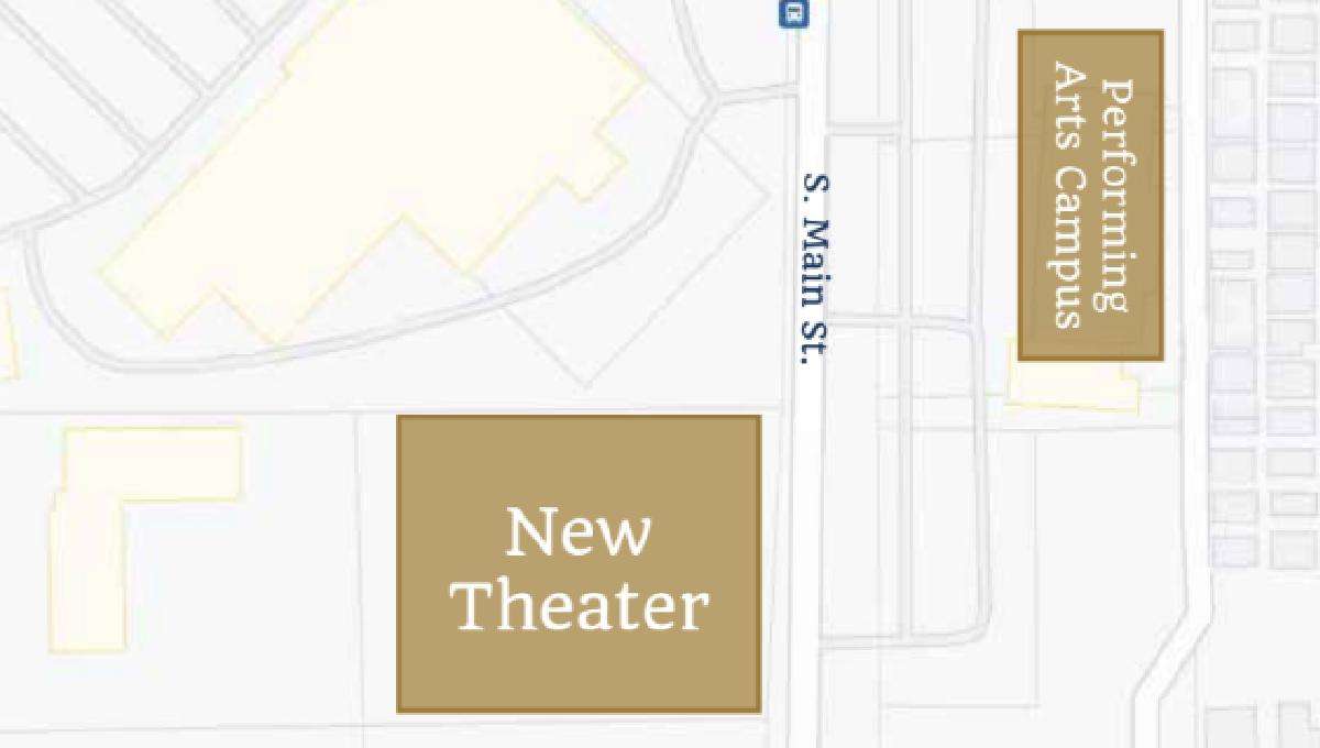 Locations for the new St. George Musical Theater building and the repurposed Cinema 6 are pictured. The St. George Musical Theater is expanding its footprint in St. George through the construction of new and improved theater and renovation of an old movie theater that will be home to a Performing Arts Campus.