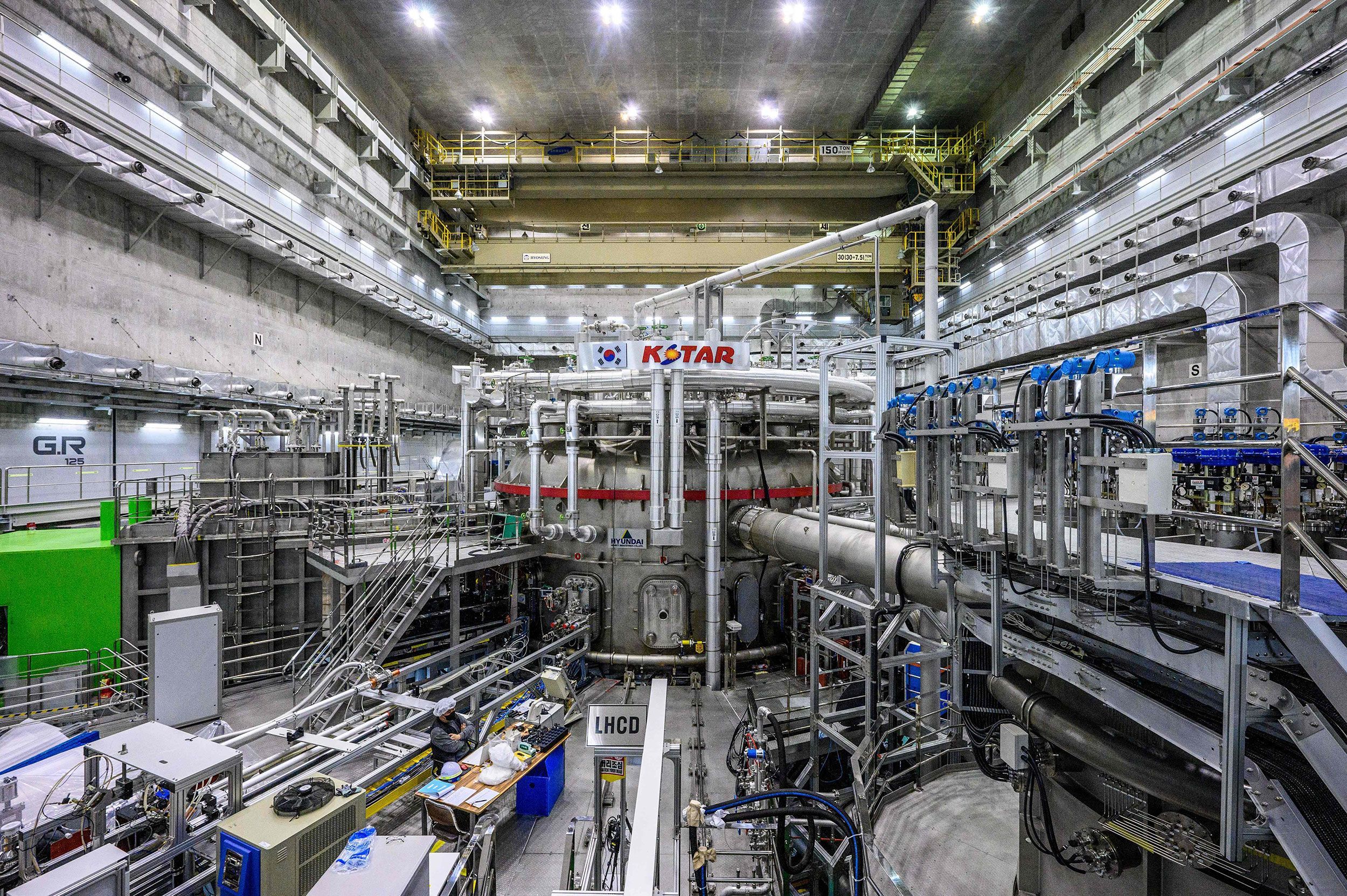 The Korea Superconducting Tokamak Advanced Research device, known as the "artificial sun," is seen at the Korea Institute of Fusion Energy in Daejeon, South Korea, on Jan. 10, 2022.
