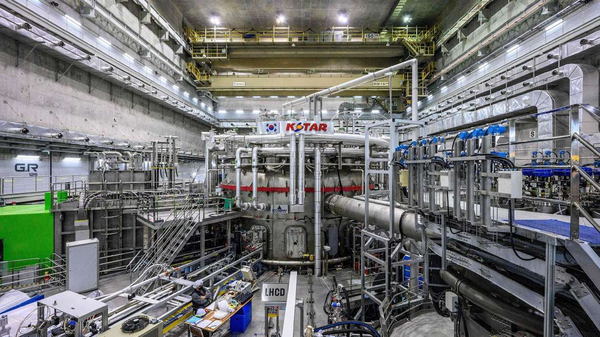 The Korea Superconducting Tokamak Advanced Research device, known as the "artificial sun," is seen at the Korea Institute of Fusion Energy in Daejeon, South Korea, on Jan. 10, 2022.