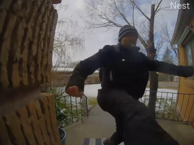 Police have arrested a Spanish Fork man who they say is pictured in this doorbell camera video kicking a door and breaking into a Millcreek home.