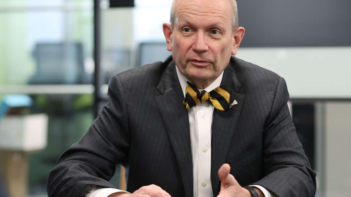 U.S. Senate candidate Brent Orrin Hatch meets with the Deseret News/KSL editorial boards in Salt Lake City on Monday.