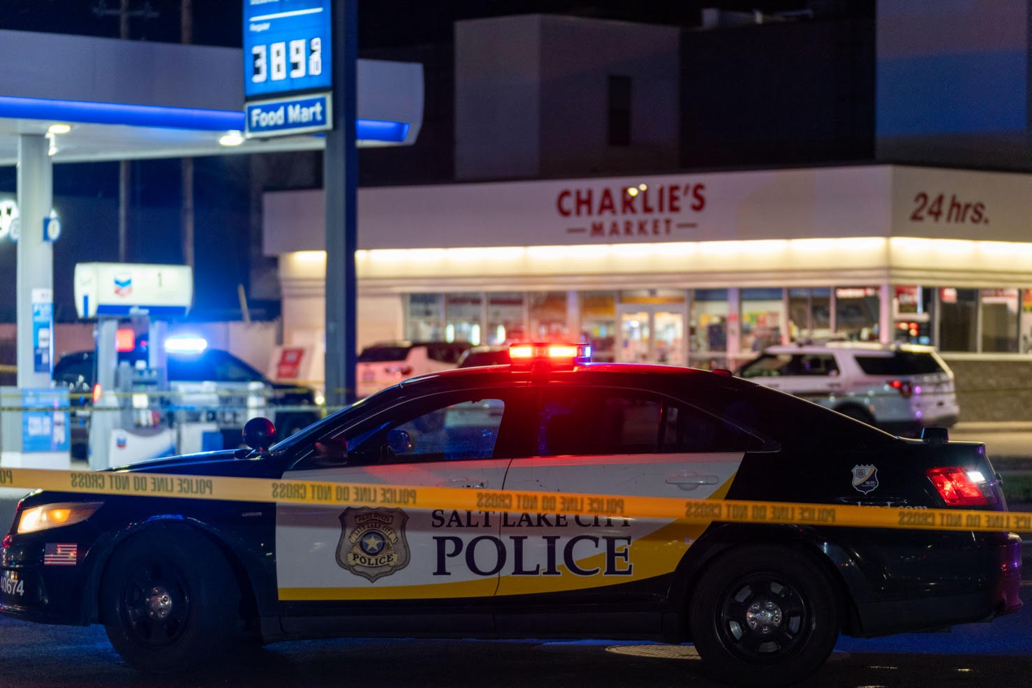 Salt Lake police shot and killed a man at a gas station at 875 S. State on April 2, 2024. Salt Lake County District Attorney Sim Gill said Friday that the four officers were legally justified in killing the man who was advancing toward them with a knife.