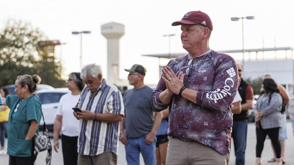 Uvalde mayoral candidate Cody Smith stands outside of a voting center Election Day, Nov. 7, 2023, in Uvalde, Texas. On Monday, Smith, now mayor of Uvalde, resigned from his position effective immediately.