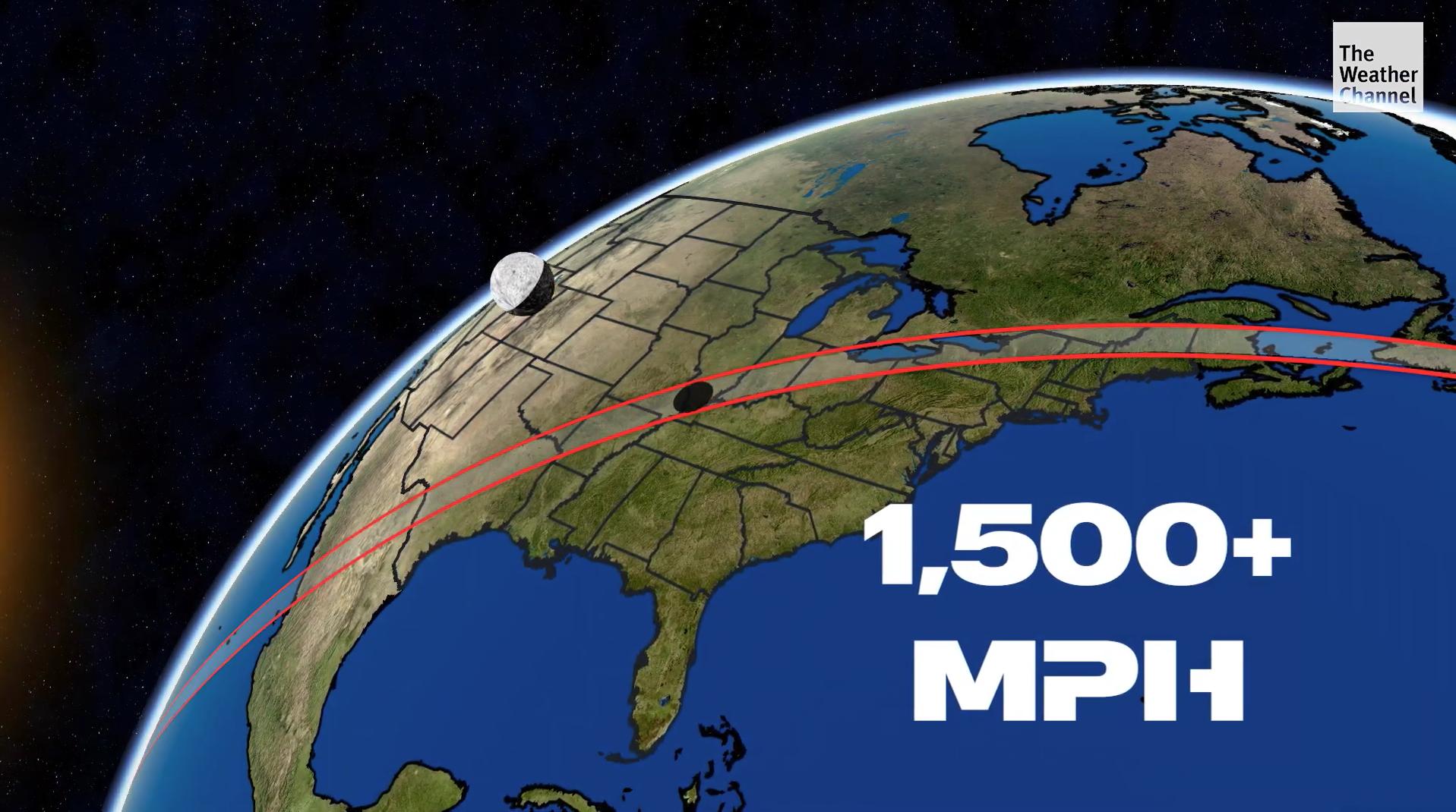 The solar eclipse on Monday will be completely visible in a narrow band from Texas northeasterly to Maine.