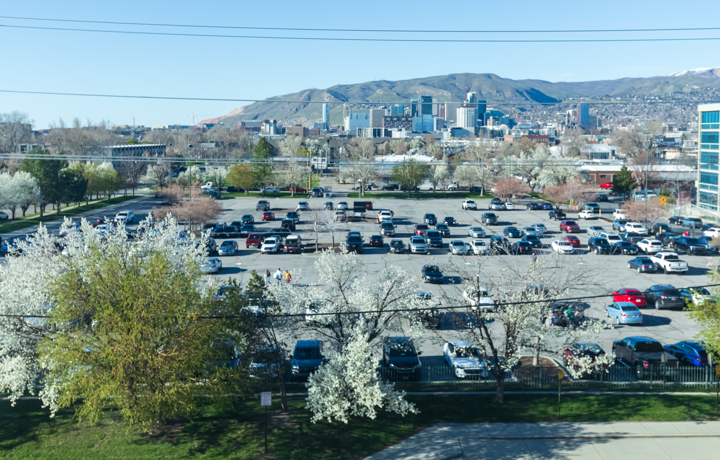 The Smith's Ballpark parking lot and other areas directly north of the ballpark are pictured on Tuesday. Salt Lake City is considering a rezone of the area to coincide with a station plan it approved in 2022. 
