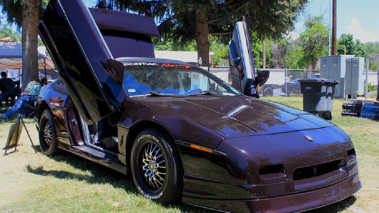 John Frenette's 1987 Pontiac Fiero at the 2022 Cache Valley Cruise-In auto show. The tweaks the Layton man has made to the car show what might have been had Pontiac been given the freedom to make it as good as it could've been.