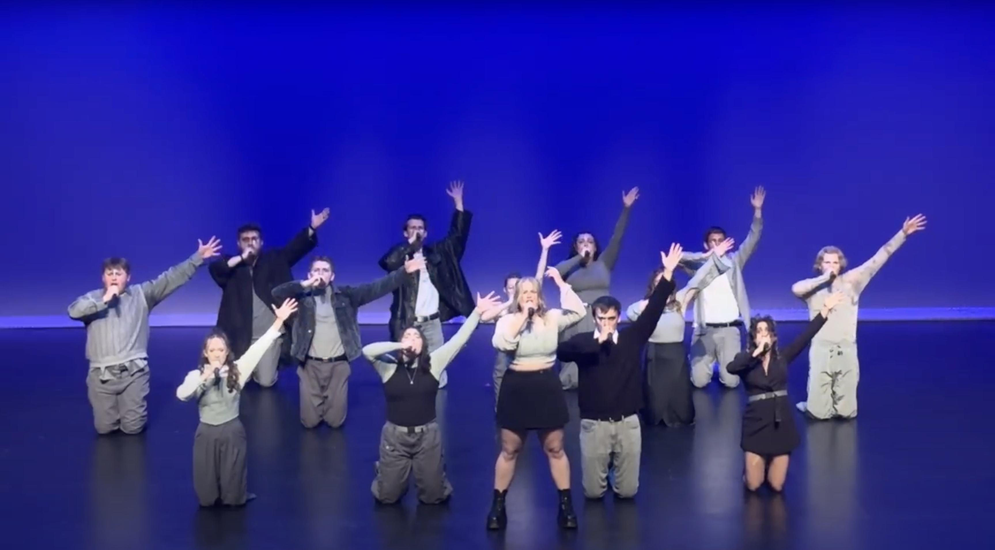UVU a cappella group Bloom performs at the International Championship of Collegiate A Cappella semifinals on March 30.