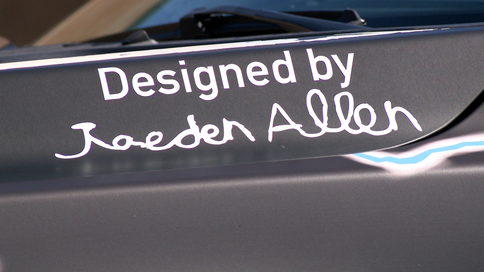 The new Herriman police car design includes fifth-grader Jaeden’s signature.