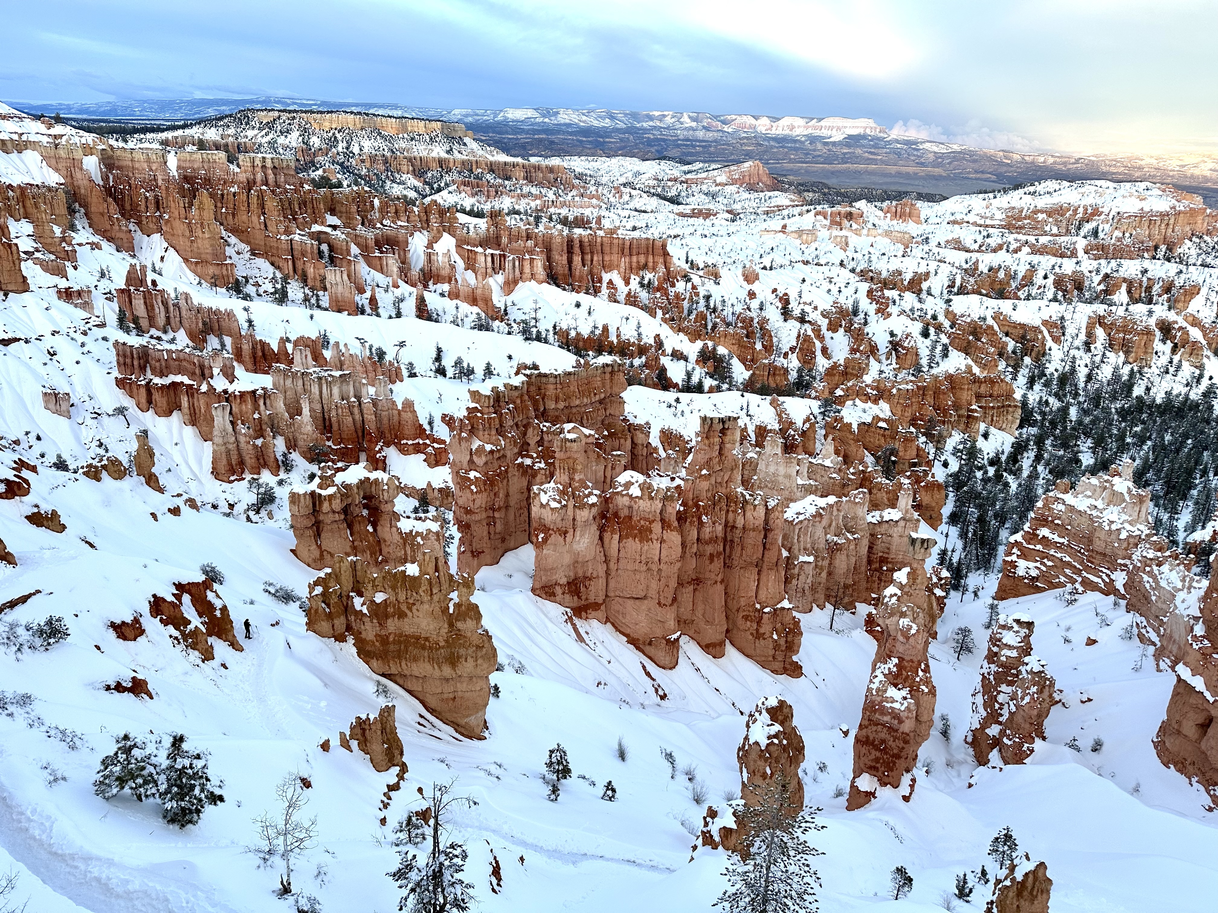 Snow covers hoodoos at Bryce Canyon National Park on March 16. The husband of a Florida state senator died Wednesday after a hiking accident at Bryce Canyon National Park.