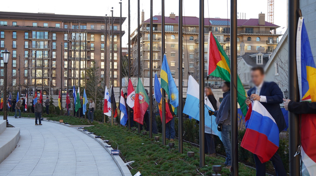 New flags from 90 countries now wave at Temple Square
