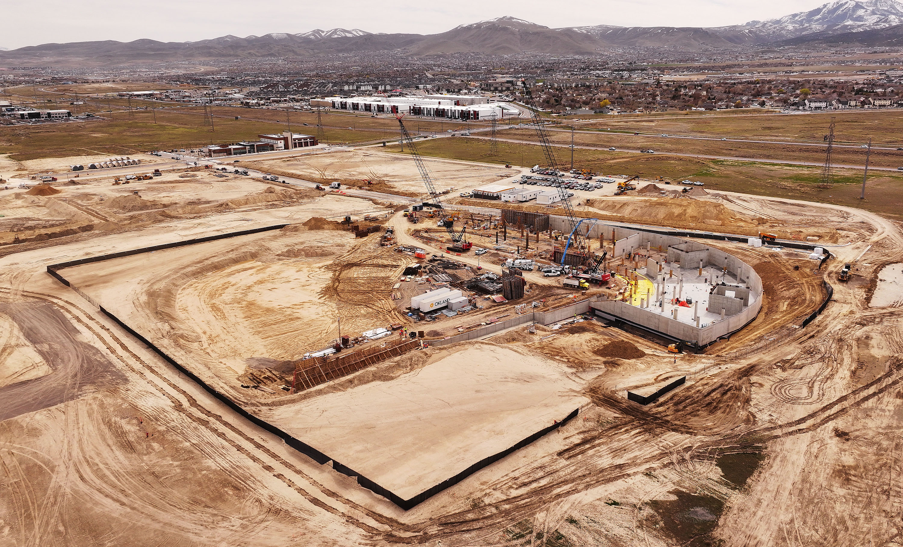 Construction continues on the new Salt Lake Bees baseball stadium in South Jordan on Thursday.