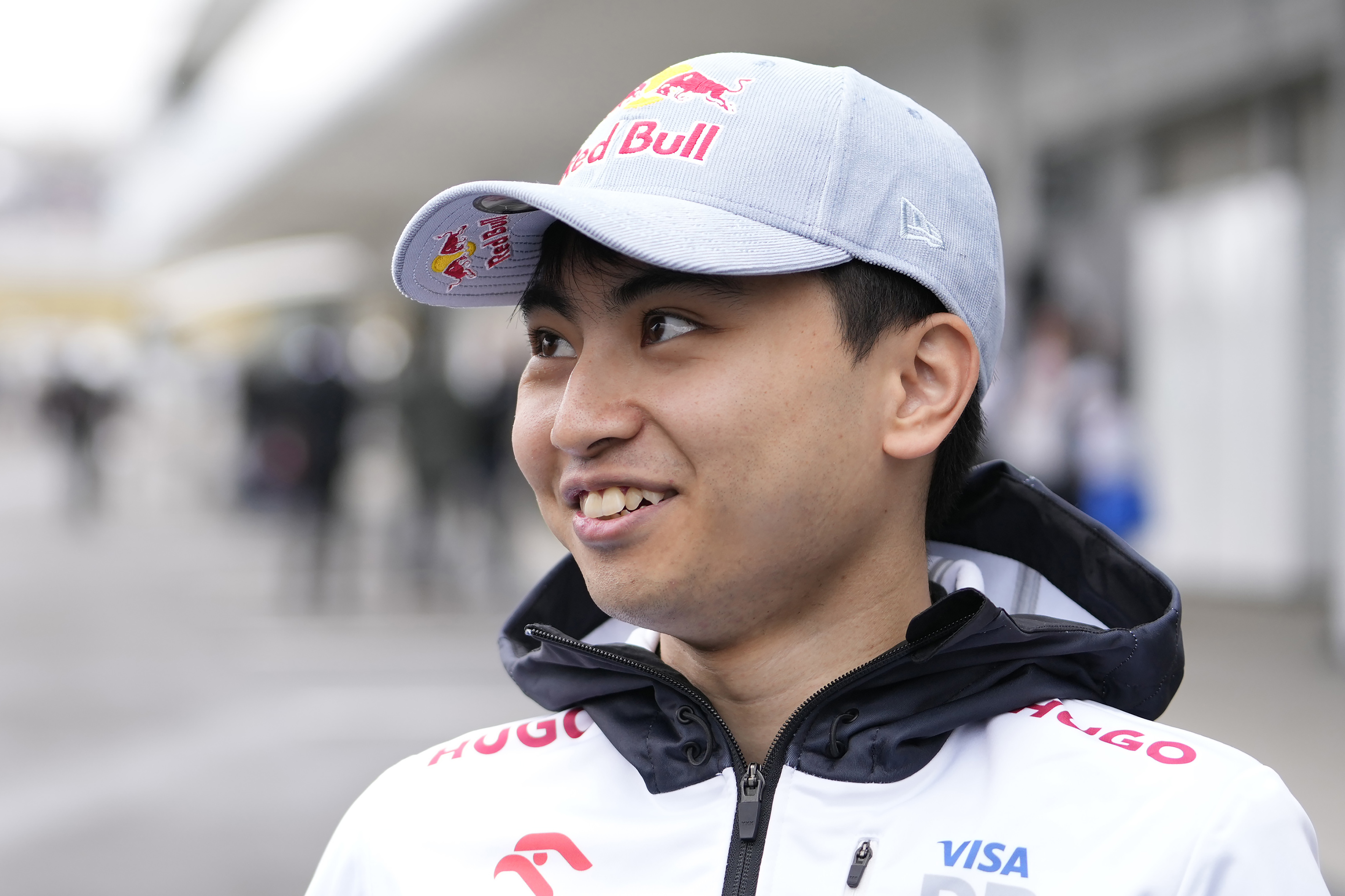 Ayumu Iwasa of Japan, reserve driver of RB, the team previously known as AlphaTauri before the second free practice session at the Suzuka Circuit in Suzuka, central Japan, Friday, April 5, 2024, ahead of Sunday's Japanese Formula One Grand Prix. 