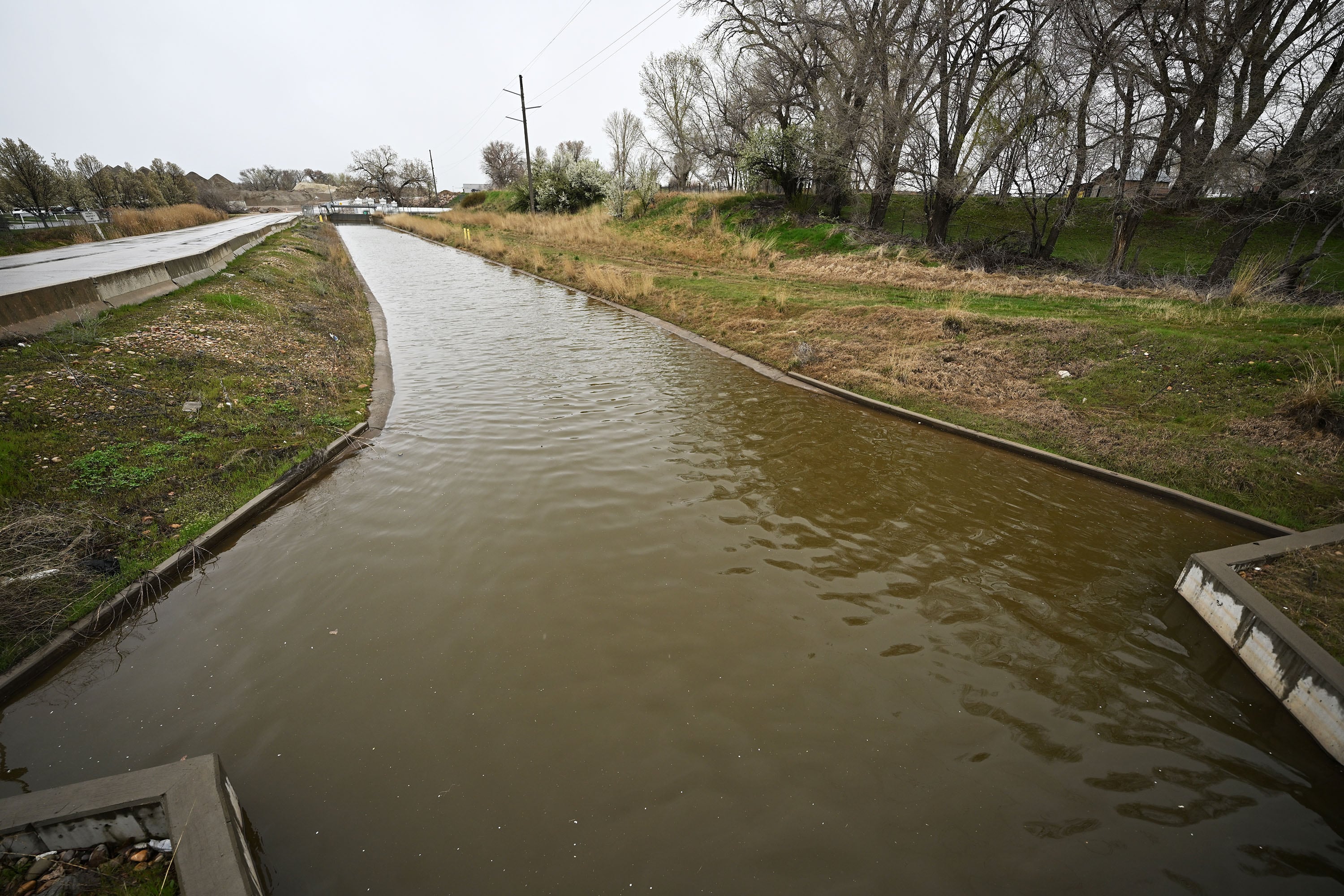 A water canal is pictured in West Haven, Weber County, on Friday. A Utah water district was among multiple canal operators to receive a grant from the Bureau of Reclamation to install solar panels.