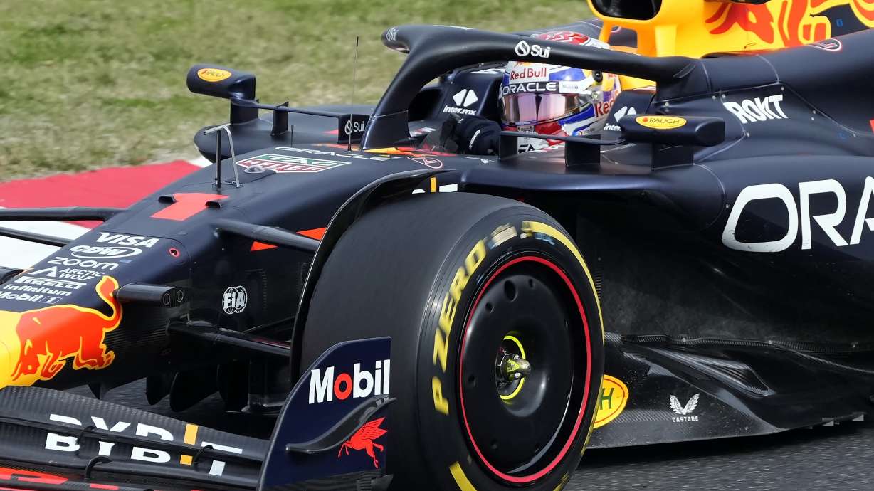 Red Bull driver Max Verstappen of the Netherlands steers his car during the Japanese Formula One Grand Prix at the Suzuka Circuit in Suzuka, central Japan, Sunday, April 7, 2024.