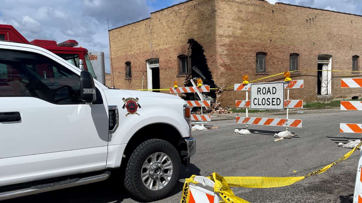 A man was killed after his vehicle crashed into a building in Brigham City on Saturday.