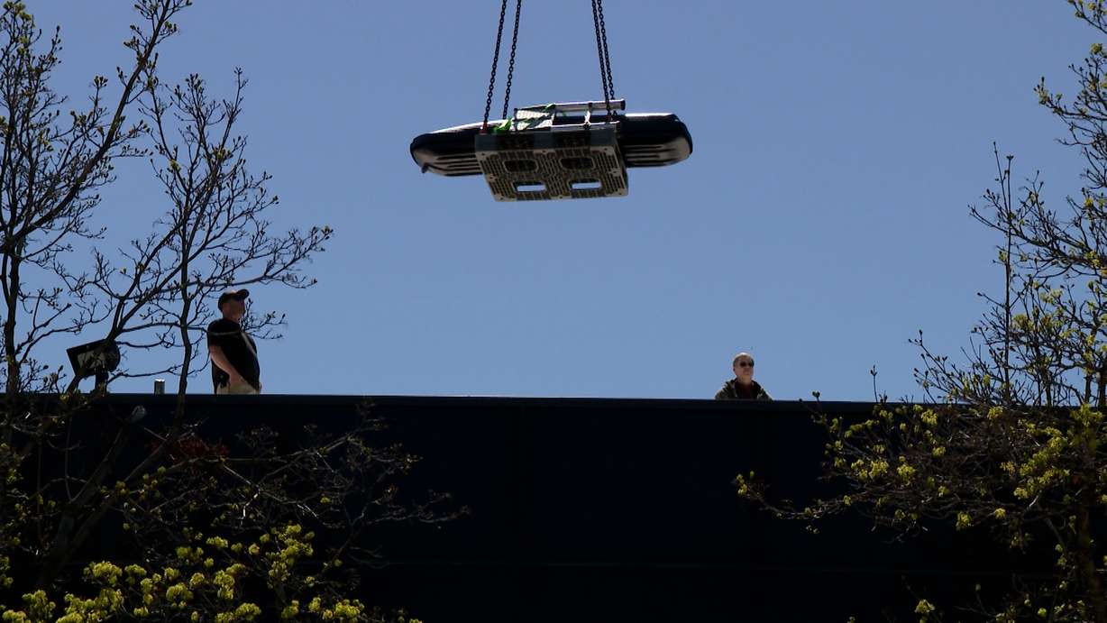 Crews will install a $1.1 million space array. This is a new addition to the roof of the Utah Refugee Center in Salt Lake City.