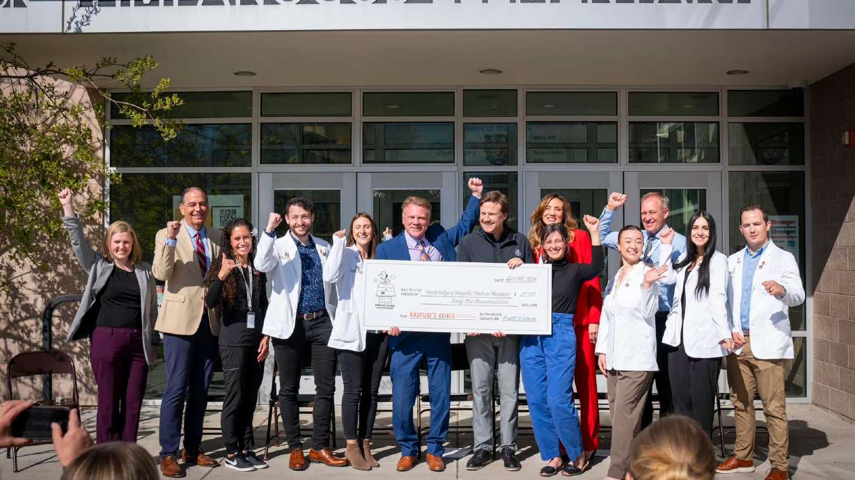 Kaufusi's Keikis Health Outreach Program was launched Tuesday at Timpanogos Elementary School when Provo Mayor Michelle Kaufusi presented a $25,000 check from the Provo Open.